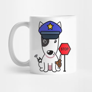 Funny Bull Terrier Policeman Mug